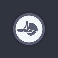 Circular saw icon, hand-held circular saw vector, sign, round flat icon, vector illustration