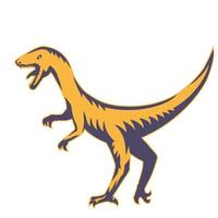 velociraptor, dinosaurio depredador, saurio rapaz vector