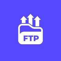 ftp icon, upload to server vector