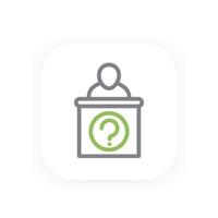 information desk line icon, sign vector