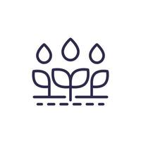 irrigation, watering crops line icon vector