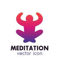 icono de meditación, símbolo vectorial aislado en blanco vector