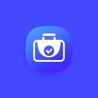 portfolio icon with a checkmark, vector