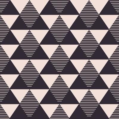 Vintage triangle geometric shape seamless pattern background. Use for fabric, textile, interior decoration elements, wrapping.