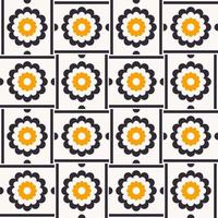 Geometric yellow flower shape patchwork seamless pattern background. Use for fabric, textile, interior decoration elements, upholstery, wrapping. vector