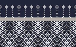 Ikat geometric traditional blue grey color seamless pattern background. Use for fabric, textile, decoration elements, wrapping. vector