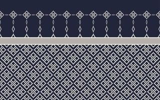 Ikat geometric traditional blue grey color seamless pattern background. Use for fabric, textile, decoration elements, wrapping. vector