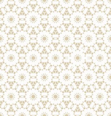 Small geometric shape in circle star grid seamless pattern yellow gold color background. Use for fabric, textile, interior decoration elements, wrapping.