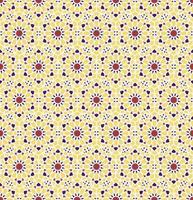 Geometric islamic or arabian star hexagon shape seamless pattern modern red - yellow - purple color background. Use for fabric, textile, interior decoration elements. vector