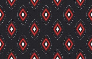 Ikat geometric shape seamless pattern with dark blue texture background. Use for fabric, textile, decoration elements. vector