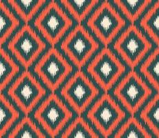 Simple ikat geometric shapes seamless pattern traditional style with modern color background. vector