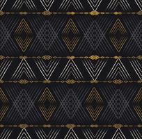 Ikat geometric shape from lines texture seamless pattern background. vector