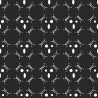 Halloween festive ghost spooky face with text seamless pattern background and grid copy space. vector