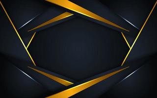 luxurious dark background with golden lines vector