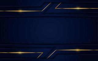 Modern dark blue background with golden lines element. vector