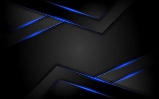 Abstract dark background with blue neon glowing vector