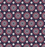 flor persa islámica y cuadrícula de forma geométrica de estrella patrón sin costuras fondo de color rojo azul. uso para tejidos, textiles, elementos de decoración de interiores. vector