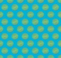 Spiral geometric or sun shape seamless pattern on yellow blue vibrant color background. Use for fabric, textile, decoration elements, wrapping. Trendy summer concept. vector
