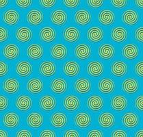 Spiral geometric or sun shape seamless pattern on yellow blue vibrant color background. Use for fabric, textile, decoration elements, wrapping. Trendy summer concept. vector