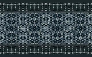 Ikat small geometric traditional style with blue grey color seamless pattern background. Use for fabric, textile, decoration elements.