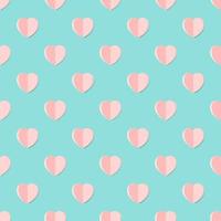 Pink paper hearts shape seamless pattern background. vector