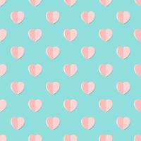 Pink paper hearts shape seamless pattern background. vector