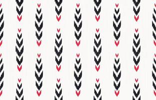 Ikat chevron in herringbone blue and red color shape seamless pattern with line texture on white cream background. Use for fabric, textile, decoration elements. vector