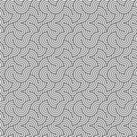 Abstract diagonal curl wavy lines shape overlapping circles geometric seamless pattern, use for template, material, element, ornament background. vector