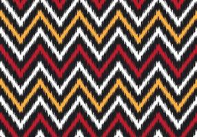 Modern ikat zig zag or chevron geometric shape with red, yellow seamless pattern background. Use for fabric, textile, decoration elements. vector