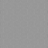 líneas hexagonales de color blanco y negro abstracto fondo de patrón retro sin costuras de forma geométrica. vector