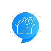 tenant, resident line icon with a house vector