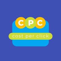 CPC, cost per click, marketing concept, flat vector