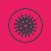bacteria, microbe icon in circle vector