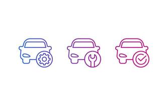 car service and repair vector icons, linear