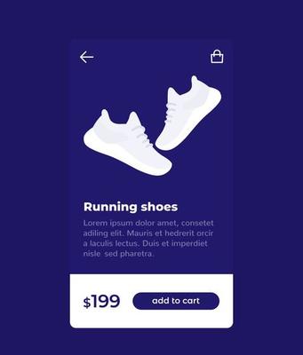 e-commerce and shopping mobile app design, buy shoes online