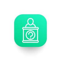 information desk linear icon vector