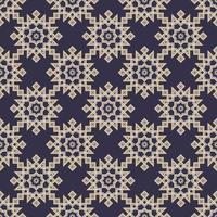 Geometric islamic or arabian star shape seamless pattern with contemporary blue and yellow gold color background. Use for fabric, textile, cover, interior decoration elements, wrapping. vector