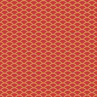 forma de círculo geométrico chino tradicional que se superpone a un fondo de patrón sin fisuras con un moderno color rojo-dorado. uso para tela, textil, cubierta, envoltura, elementos de decoración. vector