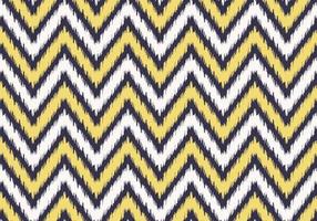 moderno ikat zig zag o forma geométrica de línea de chevron con fondo de patrón sin costuras de color amarillo dorado y borde púrpura. uso para telas, textiles, elementos de decoración de interiores, envoltura. vector