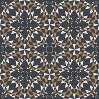 Aztec geometric small triangle shape vintage white-gold color seamless pattern on black background. Use for fabric, textile, interior decoration elements, upholstery, wrapping. vector
