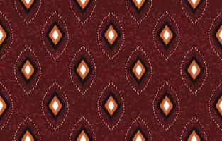 Ikat geometric shape seamless pattern with red texture background. Use for fabric, textile, decoration elements. vector