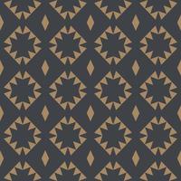 Aztec geometric shape vintage gold color seamless pattern on black background. Use for fabric, textile, interior decoration elements, upholstery, wrapping. vector