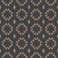 Aztec geometric shape vintage gold color seamless pattern on black background. Use for fabric, textile, interior decoration elements, upholstery, wrapping. vector