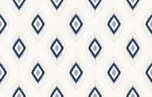 ikat geométrico azul diamante forma patrón sin costuras sobre fondo de textura de crema blanca. uso para telas, textiles, elementos de decoración. vector