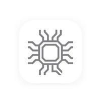 chipset, microelectronics icon vector
