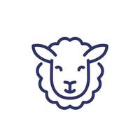 Sheep line icon on white vector