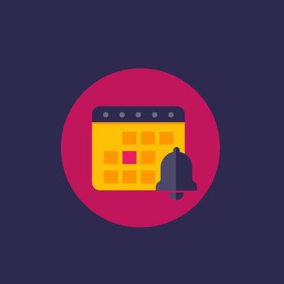 Schedule and notification, flat icon