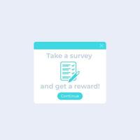 Survey banner, vector template in flat style