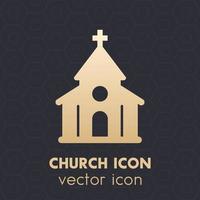 church, catholic temple vector icon