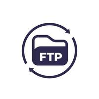 ftp icon, transfer, upload to server vector